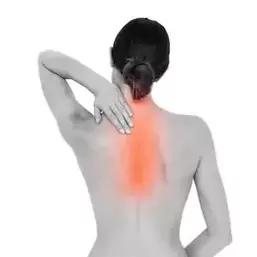 Rückenschmerzen aufgrund einer thorakalen Osteochondrose.